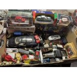 BOX OF DIECAST MODEL CARS, SOME BOXED,