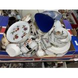 BOX OF CERAMICS INCLUDING VICTORIAN TEASETS,