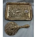 LONDON SILVER EMBOSSED RECTANGULAR DRESSING TABLE TRAY 6.1OZ APPROX.