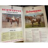 THREE INTERESTING 1960S SCHWEPPES HORSE RACING SPORTING CALENDARS