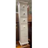 WHITE PAINTED SIX DRAWER NARROW CHEST 96CM H