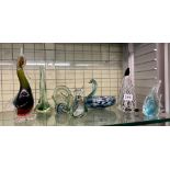 SELECTION OF MALTESE GLASS AND OTHER COLOURED GLASSWARES