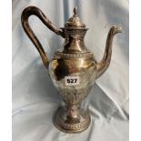 CONTINENTAL WHITE METAL COFFEE POT IN CLASSICAL STYLE,