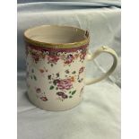 LATE 18TH CENTURY CHINESE EXPORT FLORAL PAINTED TANKARD