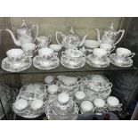 EXTENSIVE COALPORT CAMELOT PATTERN BONE CHINA TEA AND TABLE SERVICE INCLUDING TEAPOTS, COFFEE POTS,