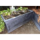 PAIR OF GREY SLATE EFFECT OBLONG TROUGH PLANTERS 60CM L X 24CM H APPROX