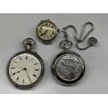 925 SILVER CASED LEVER POCKET WATCH,