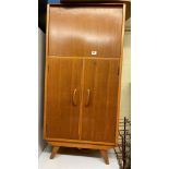 1960S WALNUT DRINKS CABINET 112CM H X 53CM W X 35CM D