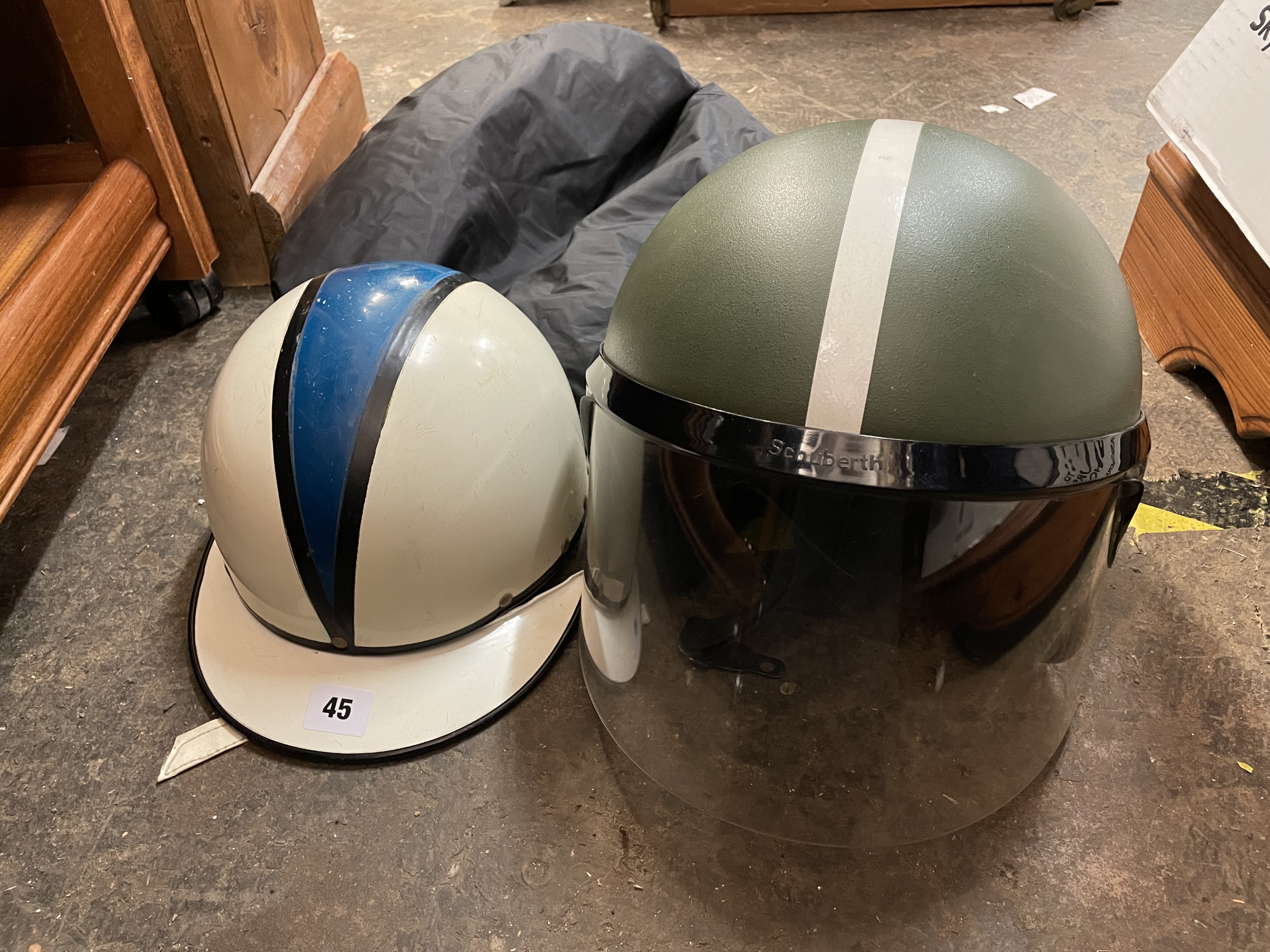 VINTAGE MOTOR SPORTS HELMET 50S/60S STYLE AND ONE OTHER - Image 2 of 7