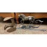 METALWORK PRANCING HORSE DOOR STOP,