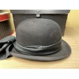 GA DUNN & CO OF LONDON LADIES BOWLER HAT WITH SCARF