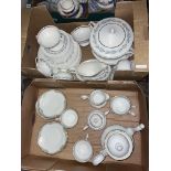 BONE CHINA SYLVIA PATTERN PART TEA SERVICE AND A CHINESE STYLE EXTENSIVE DINNER SERVICE