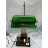 GREEN SHADED BANKER'S STYLE DESK LAMP