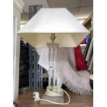 FOUR COLUMN CLUSTER TABLE LAMP ON SQUARE SECTION BASE 34CM H