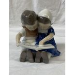 BING AND GRONDAHL PORCELAIN FIGURE GROUP CHILDREN READING 1567