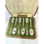 CASED SET OF SIX SHEFFIELD SILVER TEASPOONS