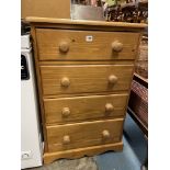 PINE FOUR DRAWER CHEST