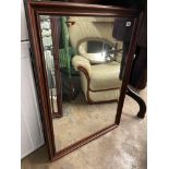 MAHOGANY MOULDED BEVEL FRAMED MIRROR