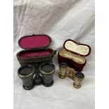 TWO CASED OPERA/BINOCULARS GLASSES,