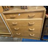 1950S/60S G PLAN LIGHT WOOD FOUR DRAWER CHEST