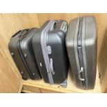 QUANTITY OF HARD SHELL SUITCASES INCLUDING ANTLER SET AND ONE OTHER FABRIC CASE