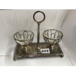 GLASS LINED CONDIMENT SERVING STAND STAMPED 20E MAQUE