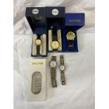 BOXED SEKONDA LADIES AND GENTS QUARTZ WRIST WATCHES AND THREE OTHER WRIST WATCHES