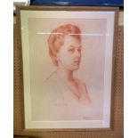 SIGNED SEPIA SKETCH TITLED "LUCIE" BY HAROLD COX,