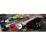 SHELF DIECAST MODELS HGV WAGONS INCLUDING GUINNESS, TESCO, RACING TEAM,