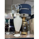 BLACK GOLD AND CREAM COLOURED LAMPS (3)