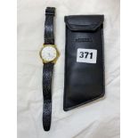 WITTNAUER QUARTZ WRIST WATCH ON LEATHER STRAP