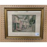 SIGNED WATERCOLOUR TITLED "YORKSHIRE, 1910" BY H.E.