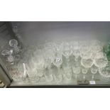 GOOD SELECTION OF CUT GLASS DRINKING GLASSES,