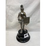 CHROMIUM KNIGHT TABLE LIGHTER WITH MUSIC BOX FIXTURE 21CM H