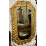 ELONGATED OCTAGONAL BEVEL EDGE MIRROR IN GILT ACANTHUS FRAME