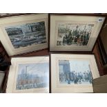 FOUR SMALLER PRINTS AFTER L S LOWRY