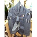 RAF MILITARY WOOL UNIFORM JACKET AND SIDE CAP