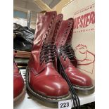 PAIR OF CHERRY RED DR MARTENS 14 EYELET BOOT SIZE 11