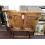 OAK LANCET FRONTED GOTHIC STYLE CABINET