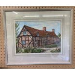 SIGNED WATERCOLOUR TITLED "SIR HENRY PARKERS COTTAGE, COVENTRY,