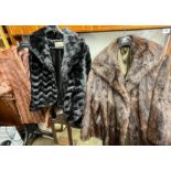 ONE FUR COAT AND TWO FAUX FUR COATS
