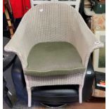 WHITE LLOYD LOOM BASKET CHAIR