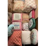 GOOD SELECTION OF FABRIC TASSELED SCATTER CUSHIONS