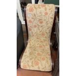 VICTORIAN MAHOGANY FLORAL UPHOLSTERED NURSING CHAIR