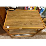 TEAK AND WALNUT EFFECT TROLLEY TABLE