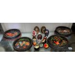 RUSSIAN SERIES LIMITED EDITION PLATES AND COLLECTION OF PAINTED AND JEWELLED RUSSIAN STYLE EGGS