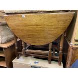 OAK OVAL DROP FLAP GATE LEG TABLE