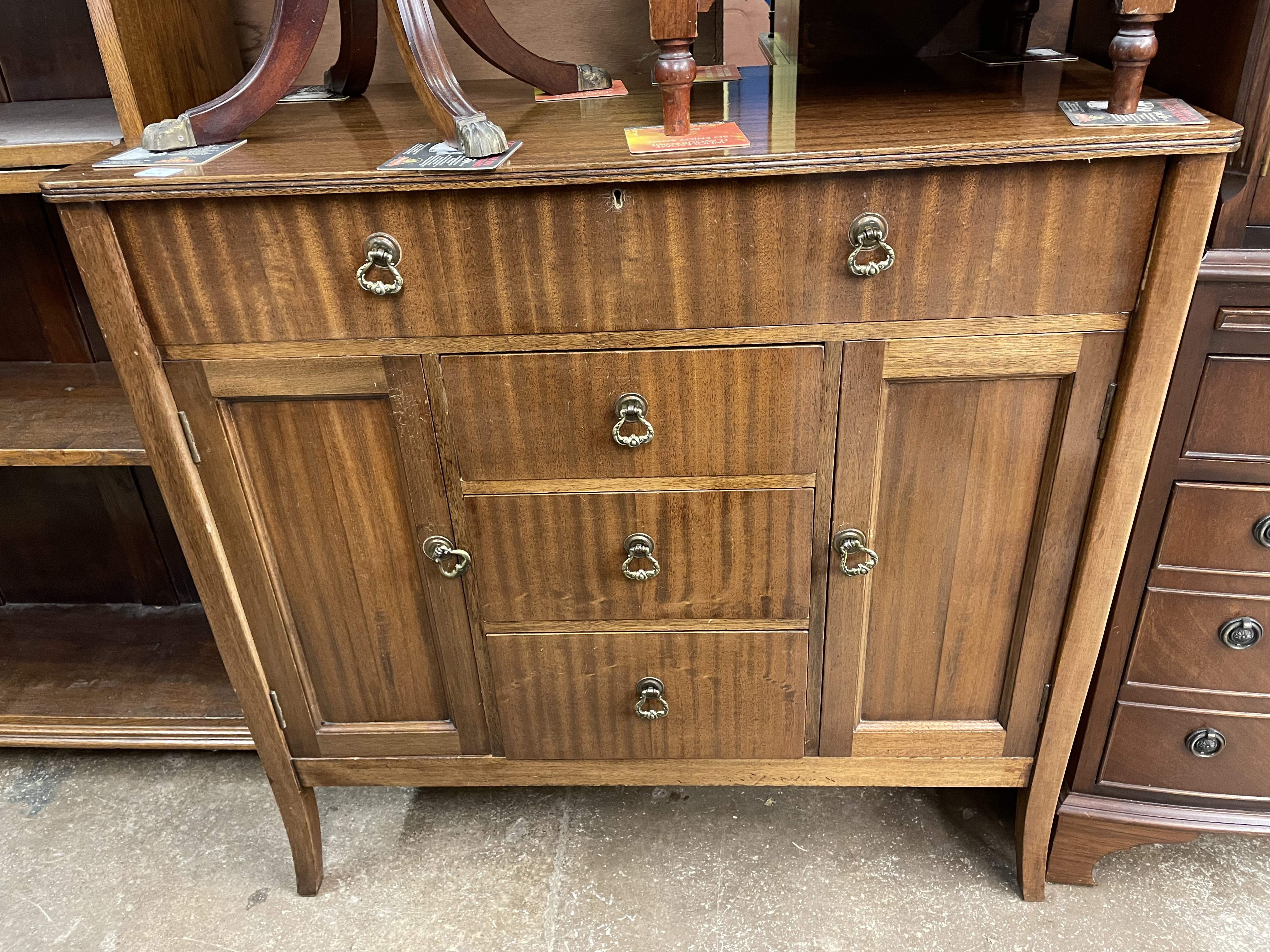 MAHOGANY CHEST OF DRAWERS WITH FALL DOWN FLAP