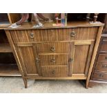 MAHOGANY CHEST OF DRAWERS WITH FALL DOWN FLAP