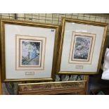 PAR OF LYNN GERTENBACH LITHOGRAPHIC PRINTS - TREASURE GARDEN AND CONFIDANTES F/G